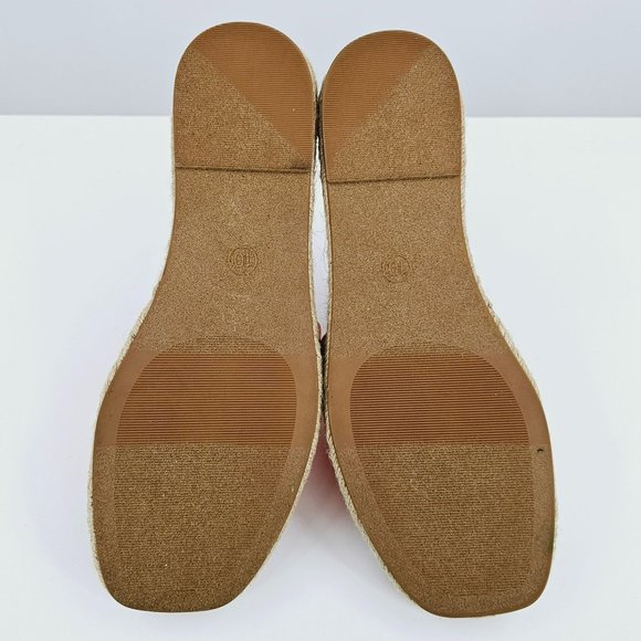 Universal Thread Maren Sandals 10 Orange Tan Square Toe Espadrille Slide Flat - Picture 11 of 13